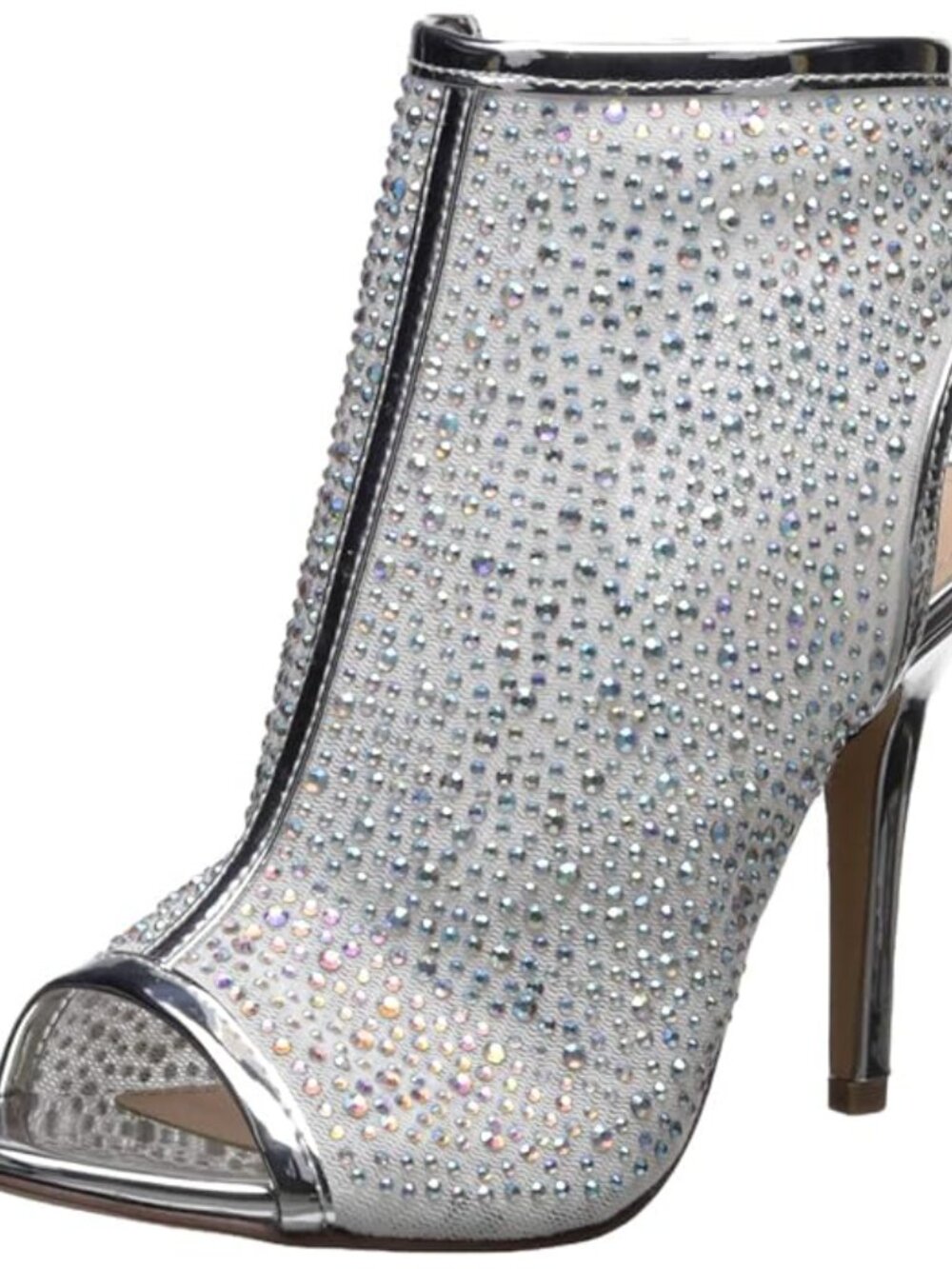 Madden Girl Blue Silver Crystals Ankle Sandals - Sexy - Size 8 Peep-Toe Heels - Picture 3 of 13
